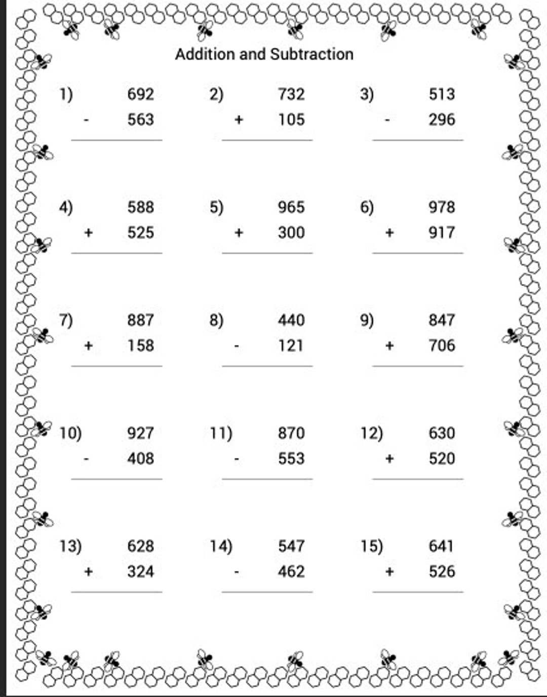 Colorful Math Addition Subtraction Worksheets 8 Page Printable For Kids Etsy