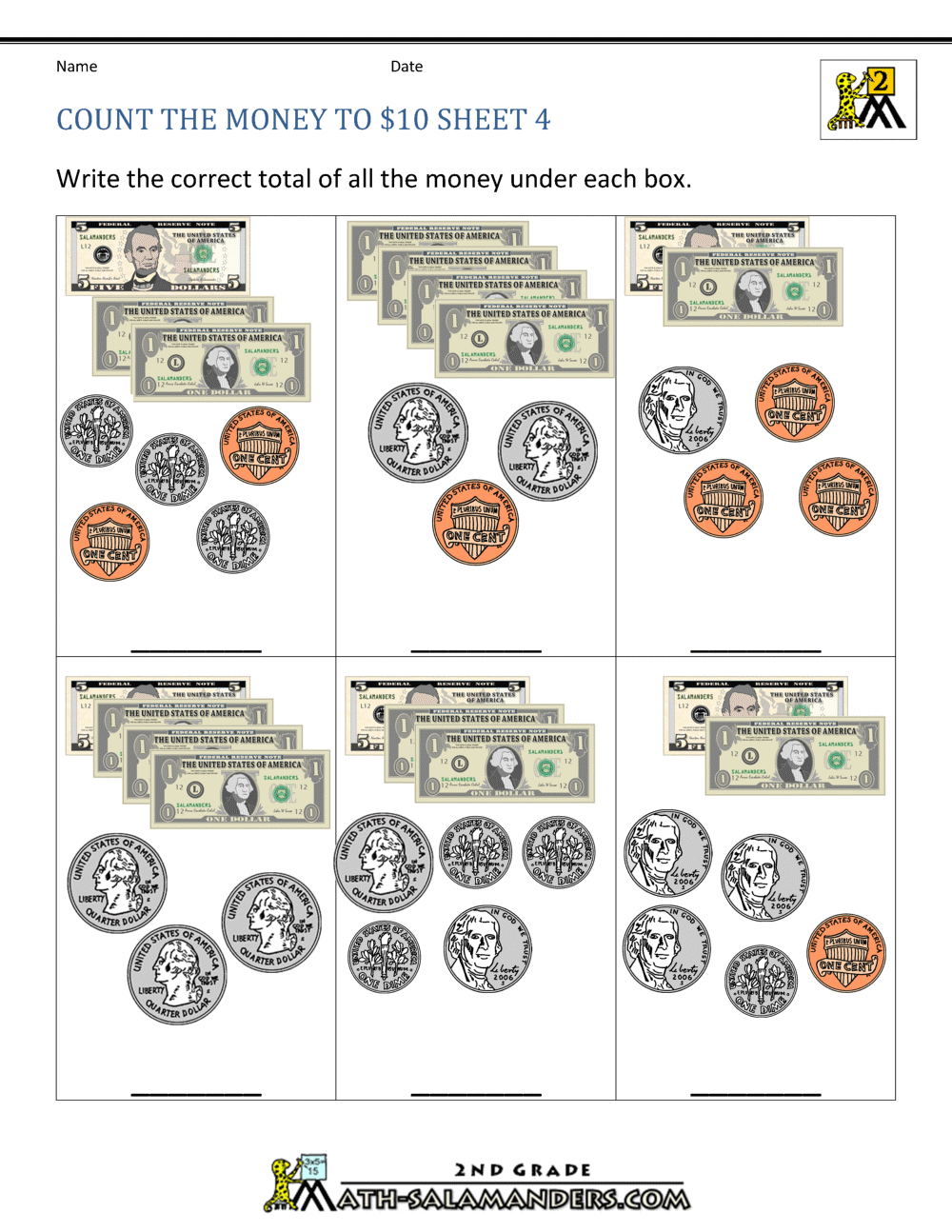 Printable Money Worksheets To 10 Free Math Money Worksheets 1st Grade