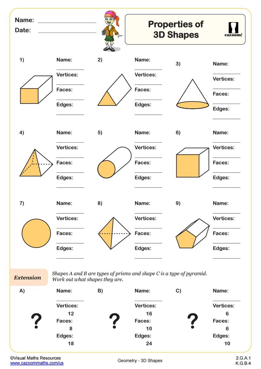 3rd Grade Geometry Worksheets