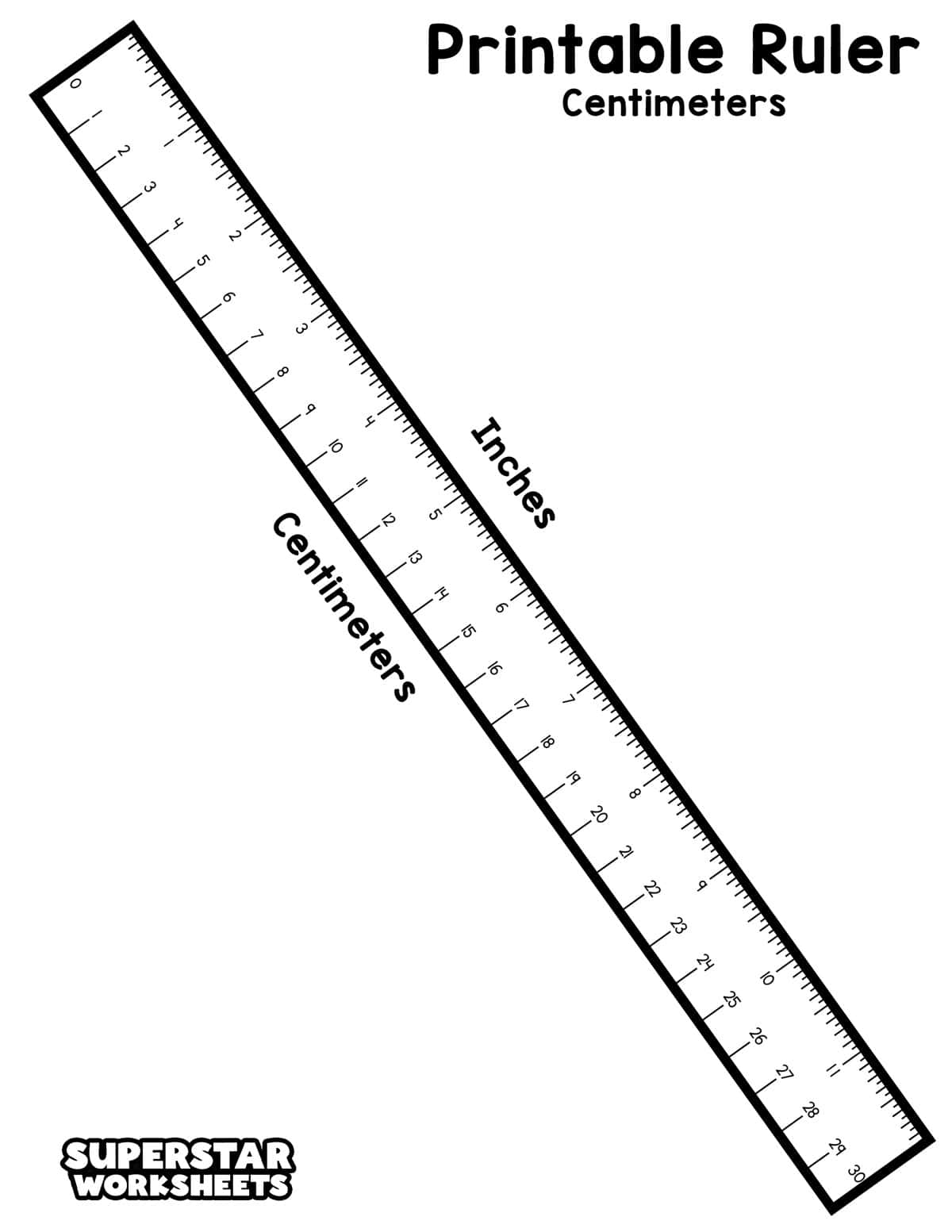 Printable Ruler Superstar Worksheets