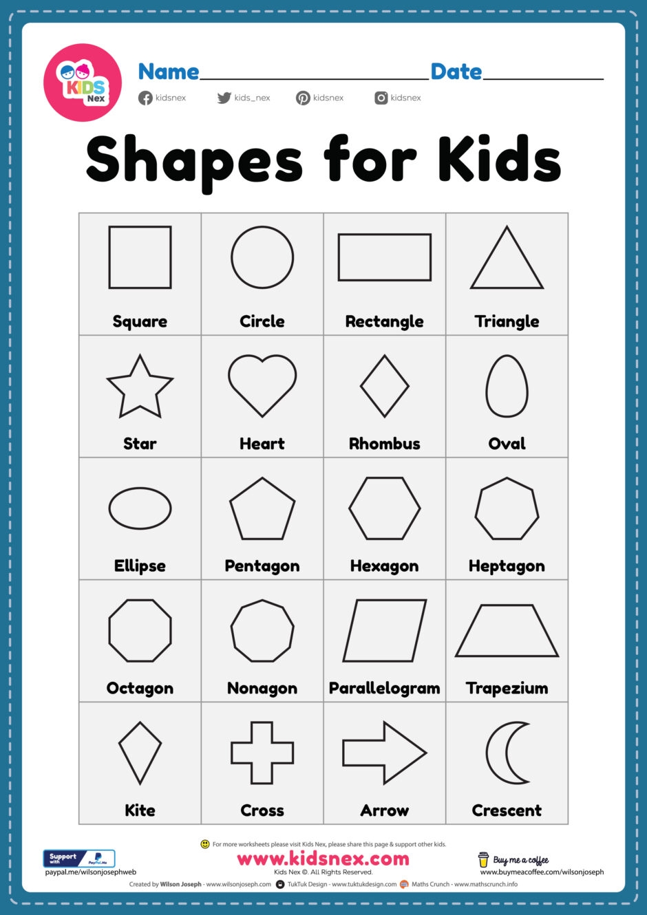 Printable Shapes For Preschool Free Printable PDF For Kids Kindergarten Preschool Worksheets Hudsonfarmhouse