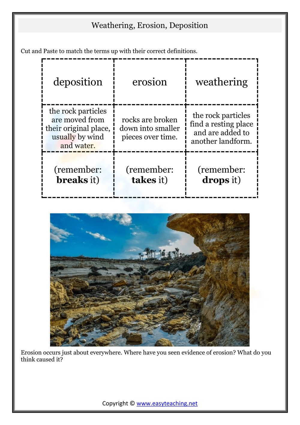 Printable Weathering Erosion And Deposition Worksheets Printable Weathering Erosion And Deposition Worksheets
