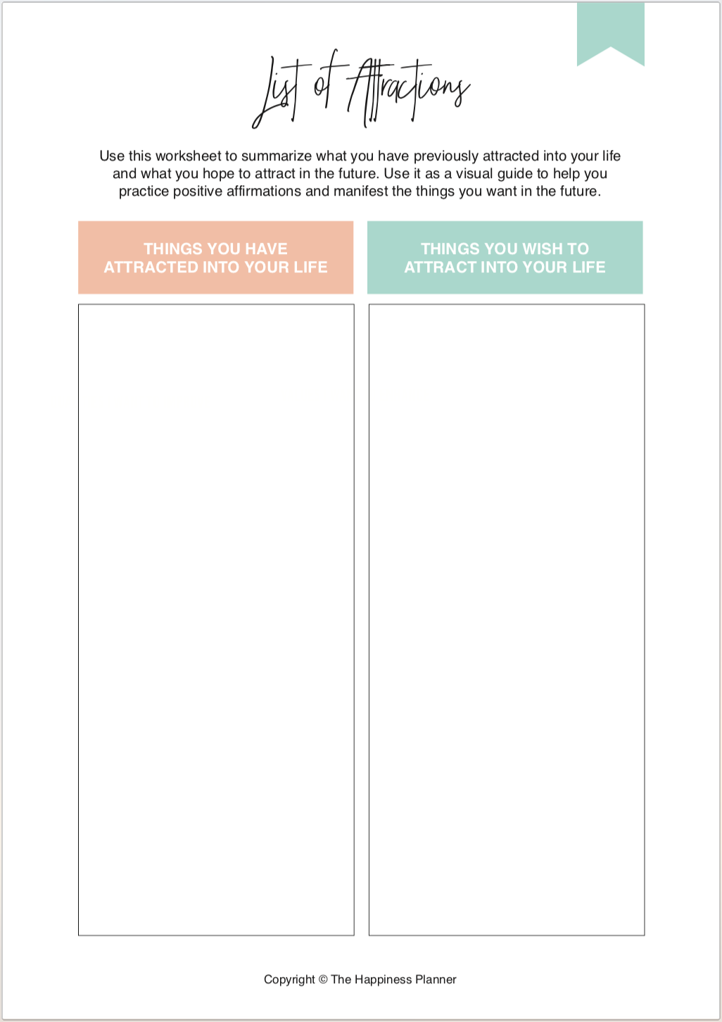 Printables LawofAttraction Worksheets Library Printables LawofAttraction Worksheets Library