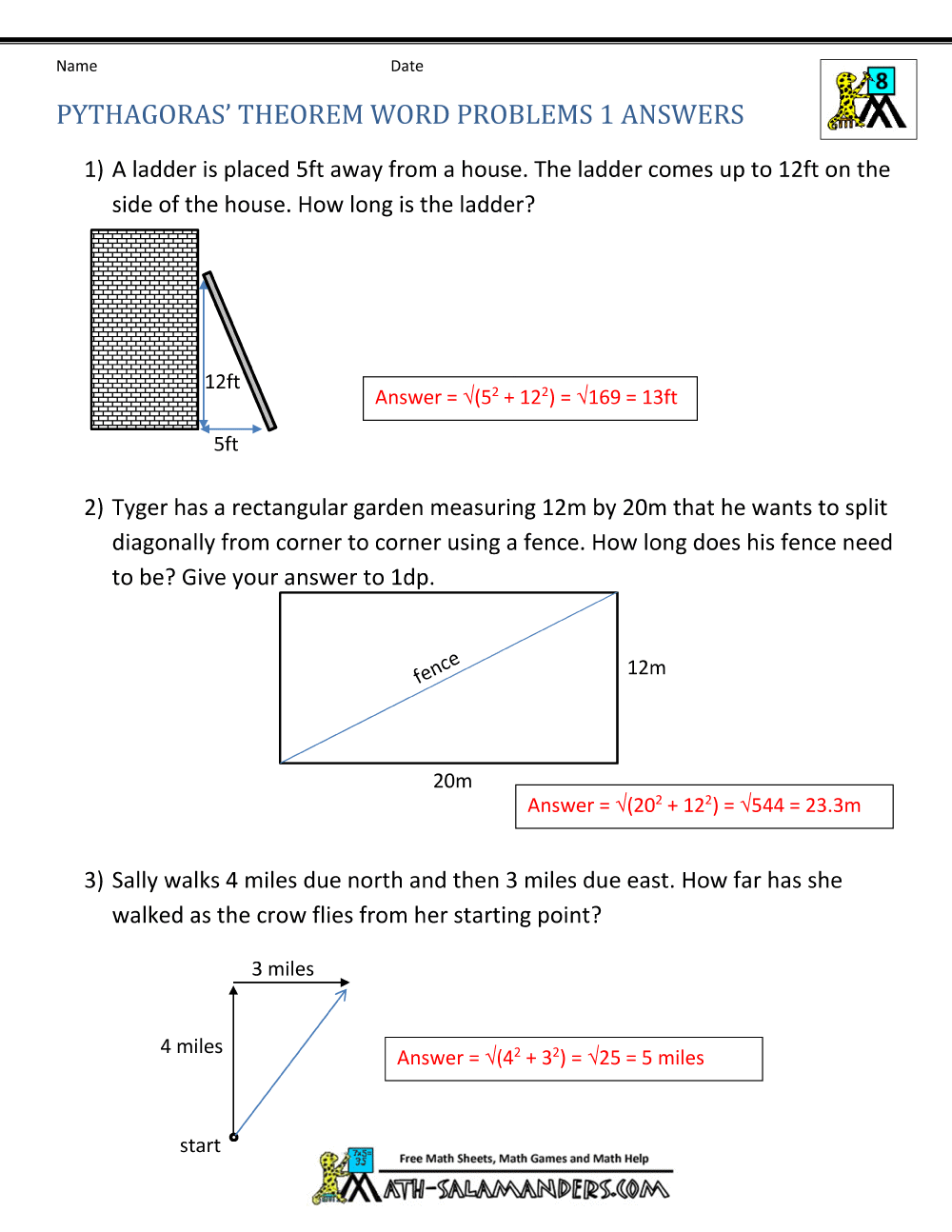 Pythagorean Theorem Worksheets Worksheets Library Pythagorean Theorem Worksheets Worksheets Library