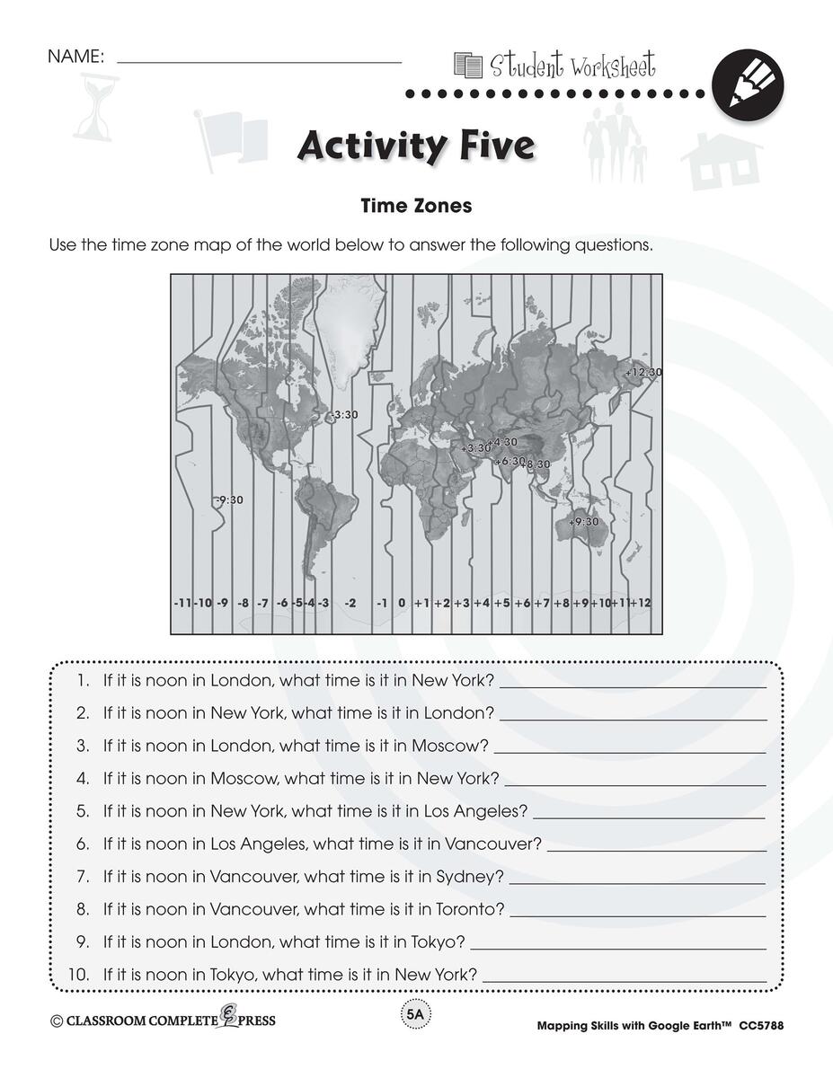 Read Time Zones Around The World With This FREE Activity From CCP Worksheets Library Time Zone Worksheet Printables Engaging Activities For Learning About Time Zones