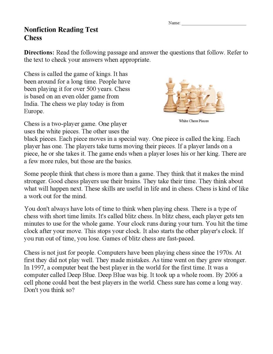 Sixth Grade Reading Comprehension Worksheets Free Printable 6th Grade Reading Passages