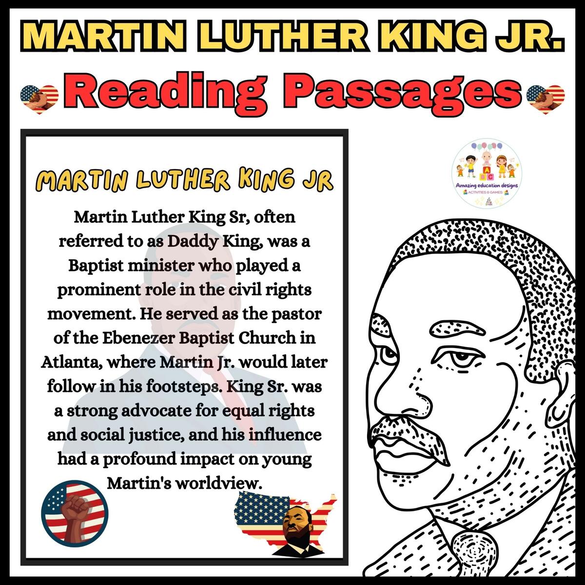 Reading Passages Worksheets Martin Luther King Jr Made By Teachers