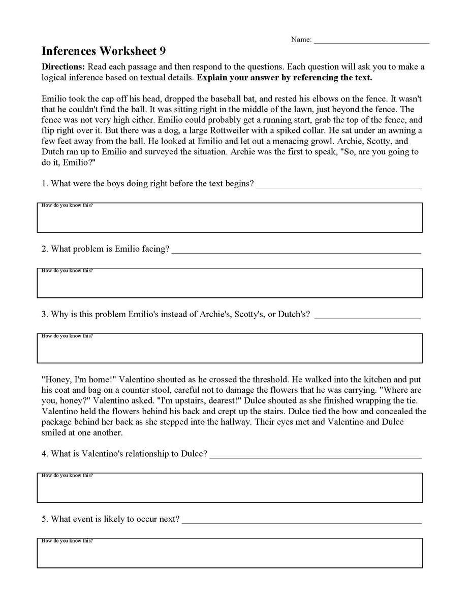 Reading Worksheets Comprehension And Inference Skills Sixth Grade Reading Comprehension Worksheets Free Printable 6th Grade Reading Passages
