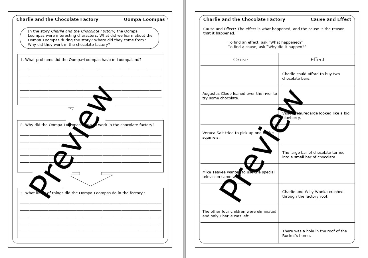 Roald Dahl Charlie And The Chocolate Factory Worksheets Made By Teachers Roald Dahl Charlie And The Chocolate Factory Worksheets Made By Teachers