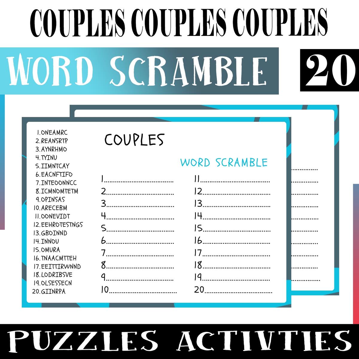 Romantic Dinner No Prep Word Scramble Puzzle Worksheet Activity For Morning Work Made By Teachers