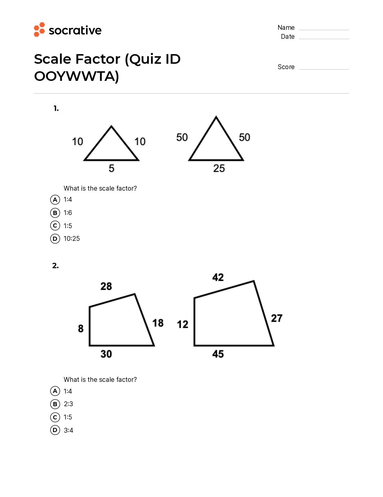 Scale Factor Quiz Shop Worksheets Library Scale Factor Quiz Shop Worksheets Library