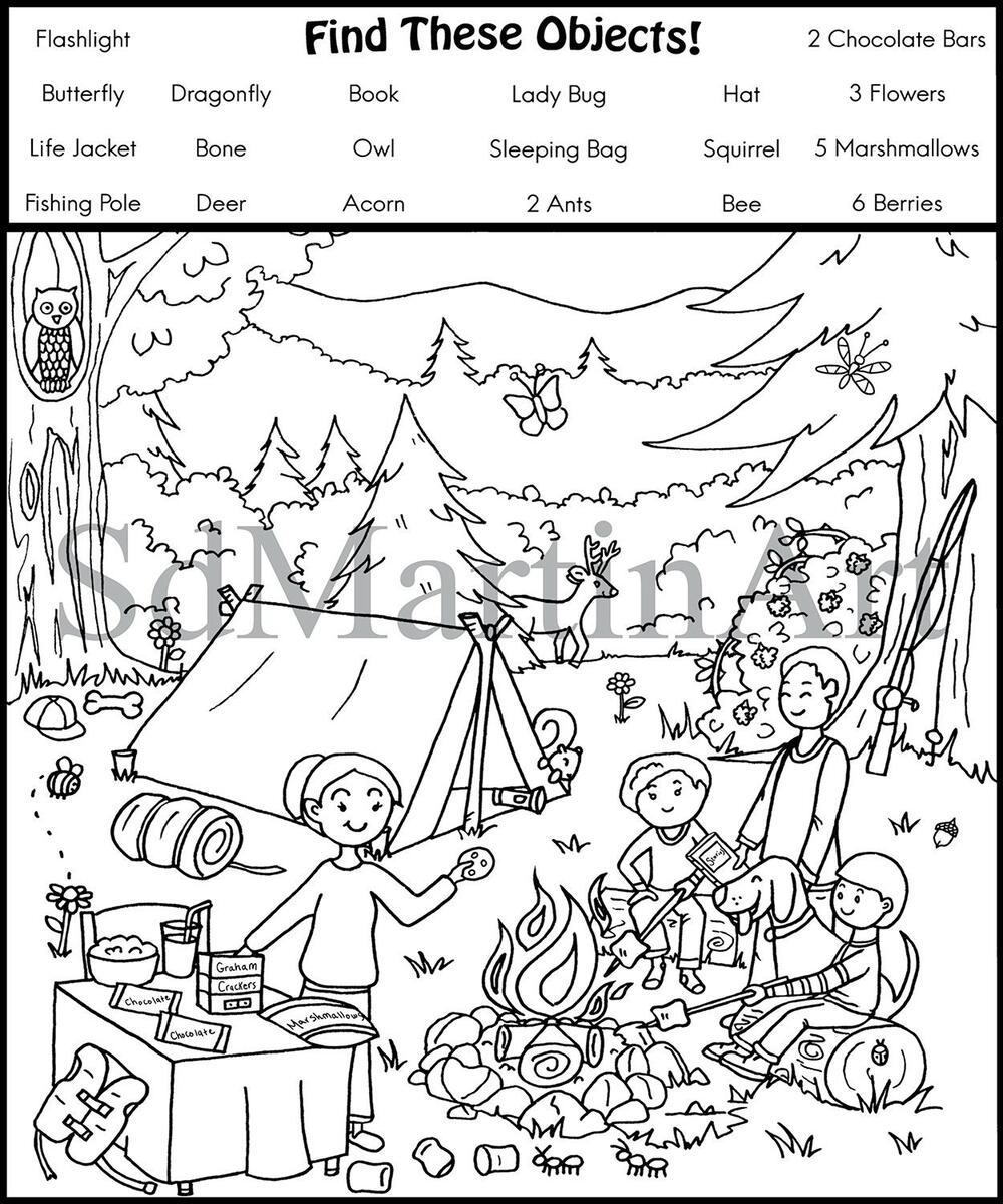 Seek And Find Printable Coloring Activity Page For Kids Teens And Adults Camping Instant Download Pdf Etsy Under The Sea Black And White Seek And Find Game With Traditional Symbols Attention Skills Training Puzzle Ocean Printable Line Activity For Kids W Stock Vector Image Art Alamy