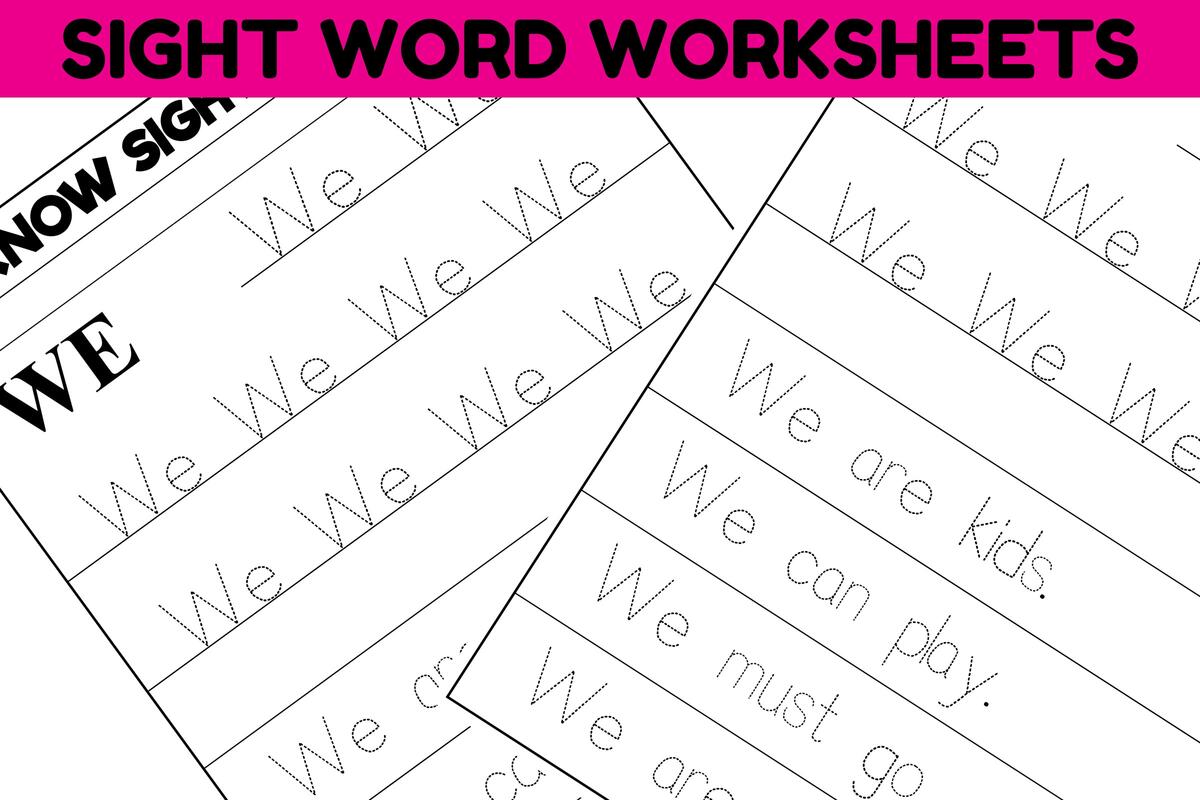 Sight Word Practice Worksheet WE Graphic By Sarita Kidobolt Creative Fabrica