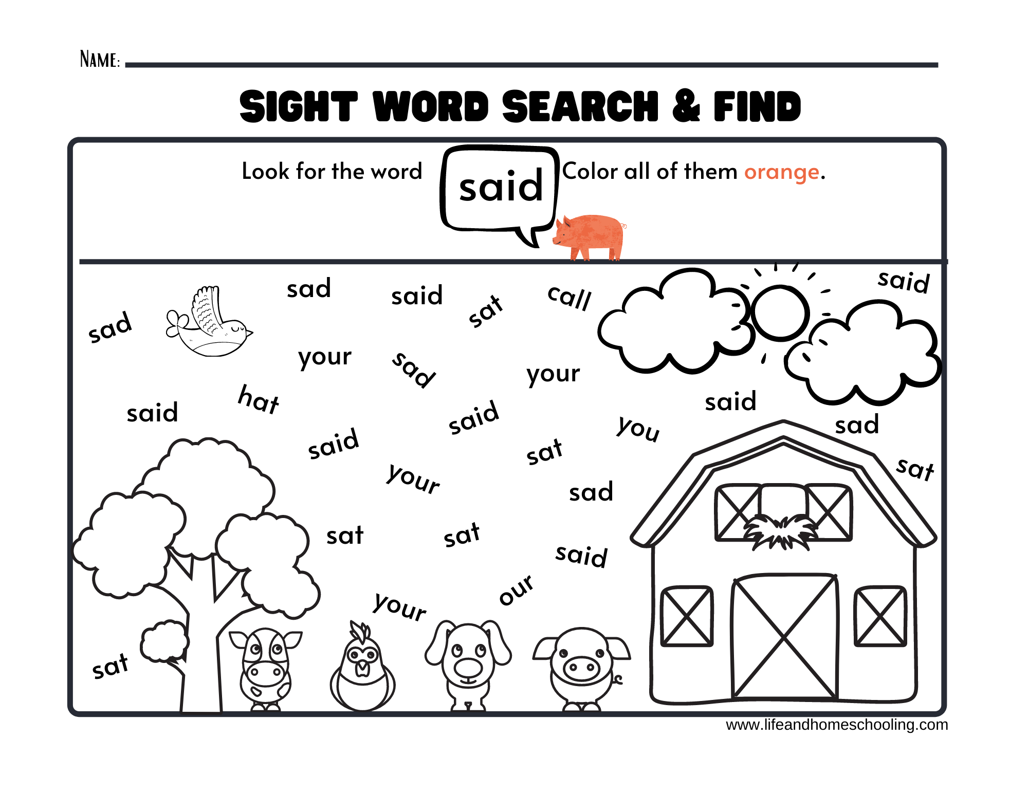 Sight Words Printable Activity Worksheets Made By Teachers Sight Word Like Worksheet Kindergarten Made By Teachers