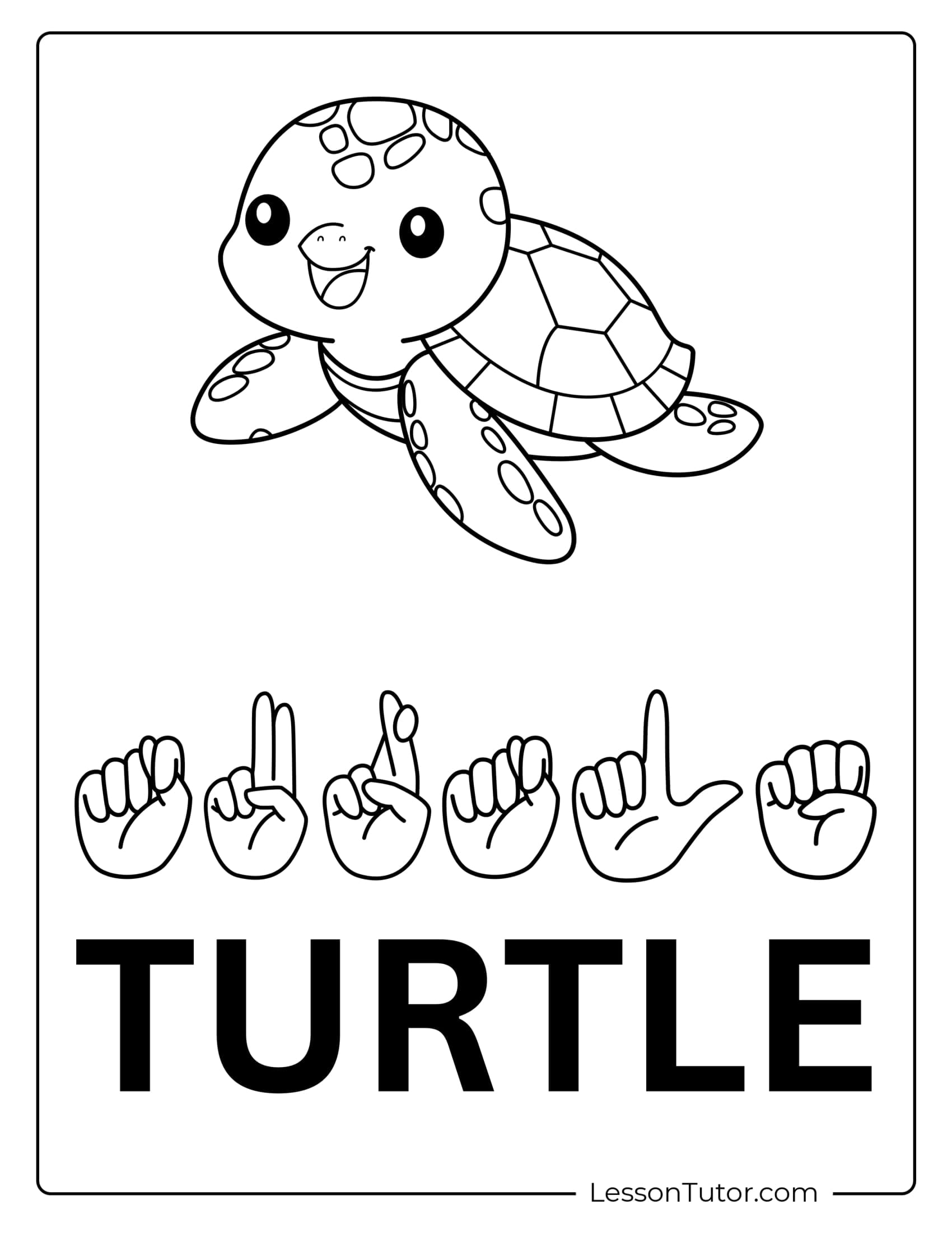 Sign Language ASL Animals Free Coloring Pages PDF Printables And Worksheets Lesson Tutor