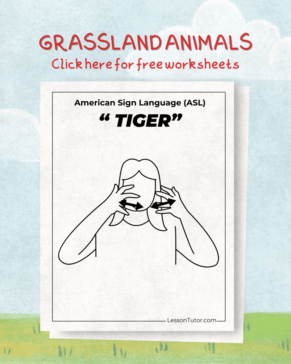 Sign Language Grassland Animals Free Coloring Pages PDF Printables And Worksheets Lesson Tutor