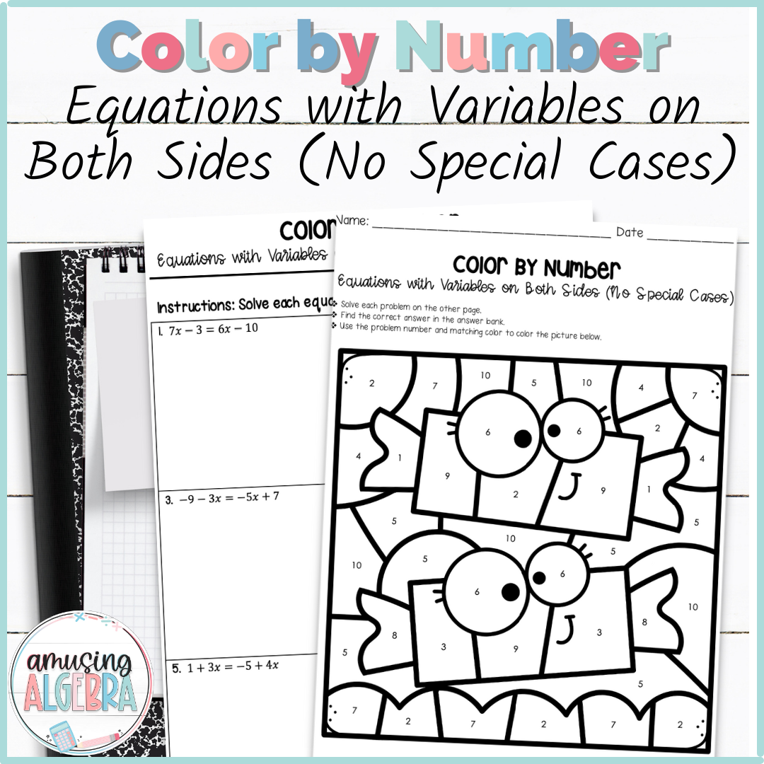 Solving Equations With Variables On Both Sides Coloring Activity Made By Teachers
