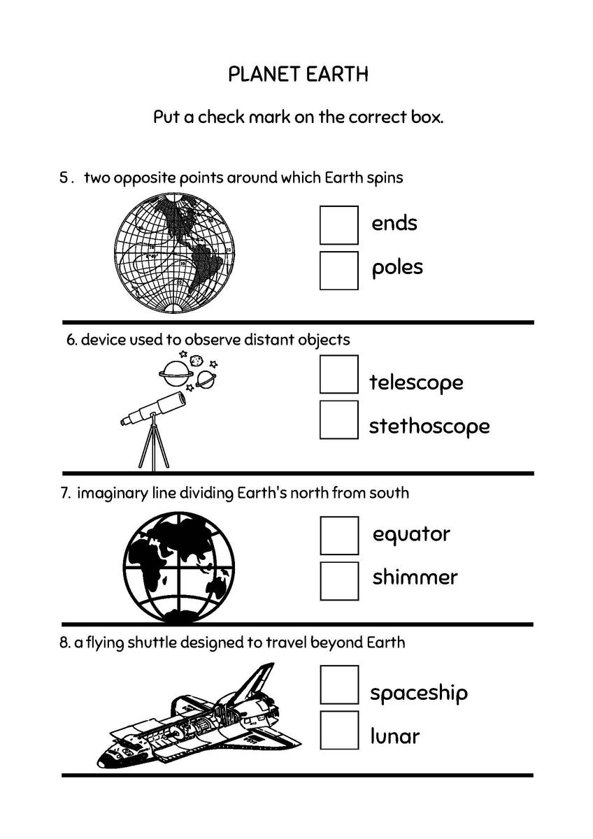 Space Science Worksheets For Kids 3rd 4th Grade With Answer Key Made By Teachers 4th Grade Science Worksheets Best Coloring Pages For Kids Worksheets Library