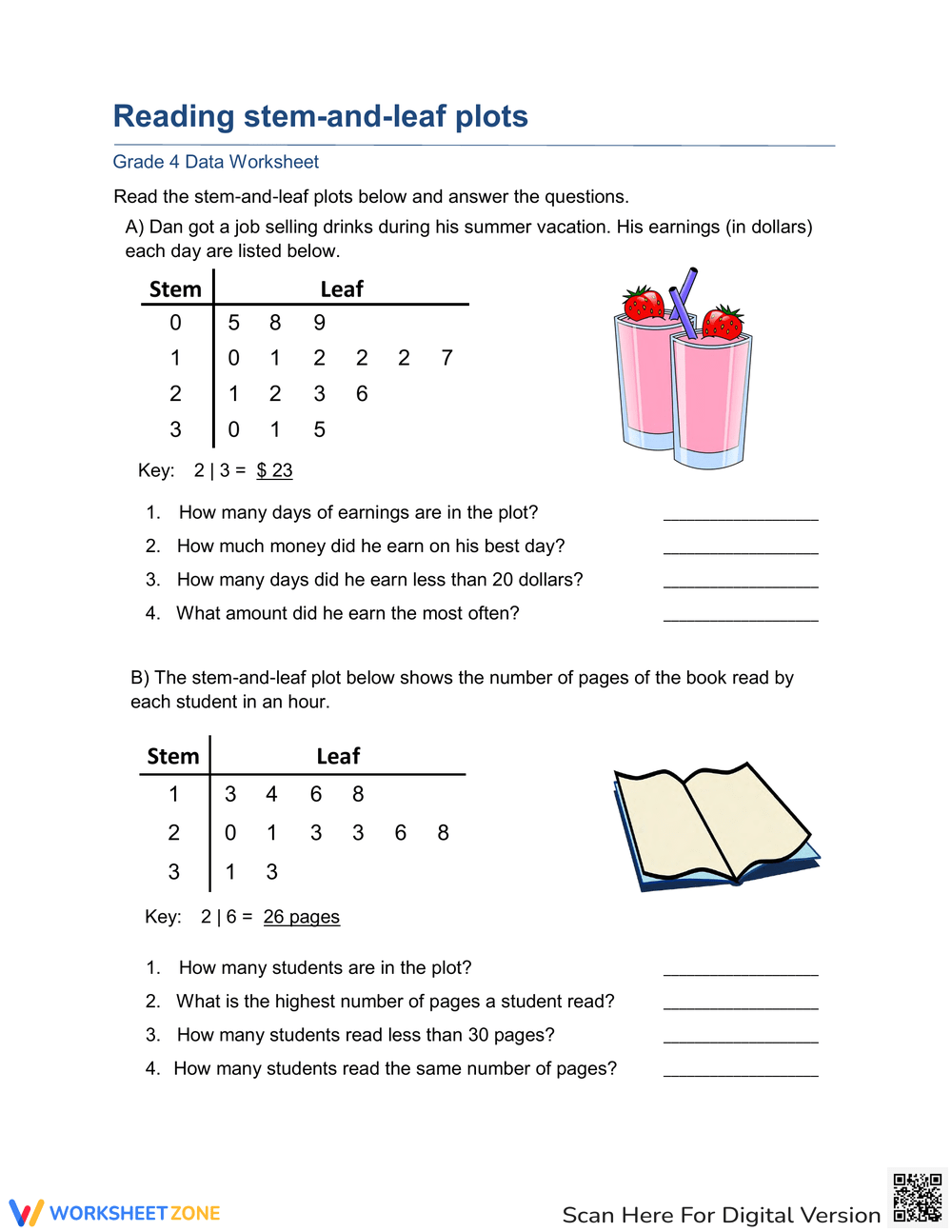 Stem And Leaf Plot Worksheets Printable