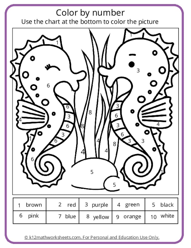 Summer Color By Number Pages K12 Math Worksheets Free Printable Color By Number Coloring Pages Best Coloring Pages For Kids
