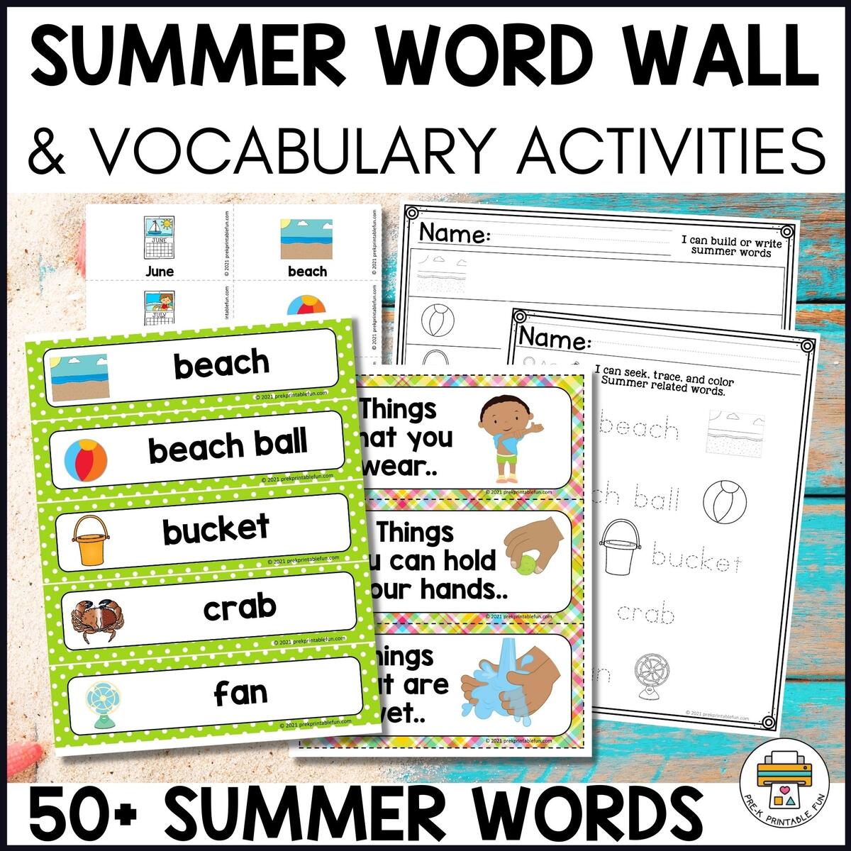 Summer Word Wall And Vocabulary Activities