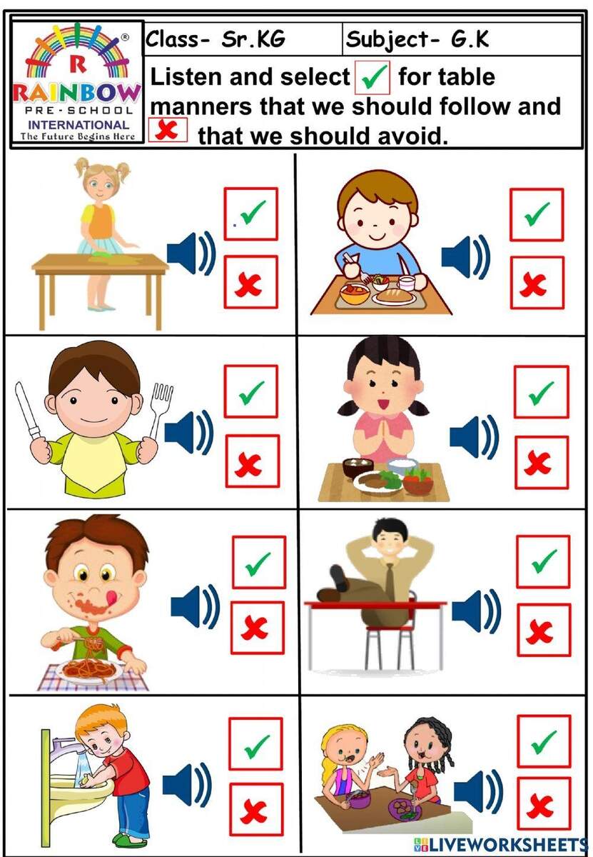 Polishing Etiquette Engaging Manners Worksheets For All Ages