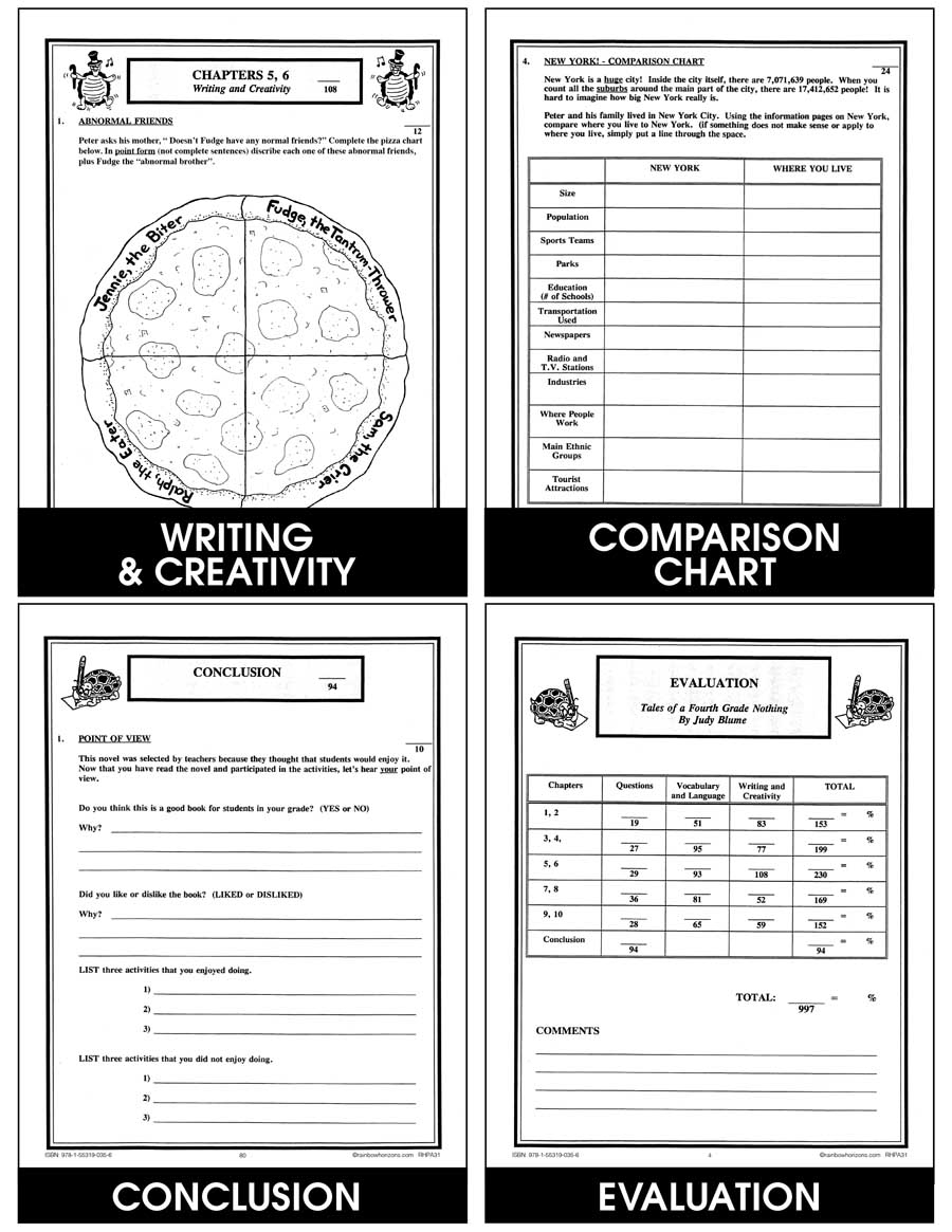 Tales Of A Fourth Grade Nothing Companion Pack By TheBookUmbrella Worksheets Library