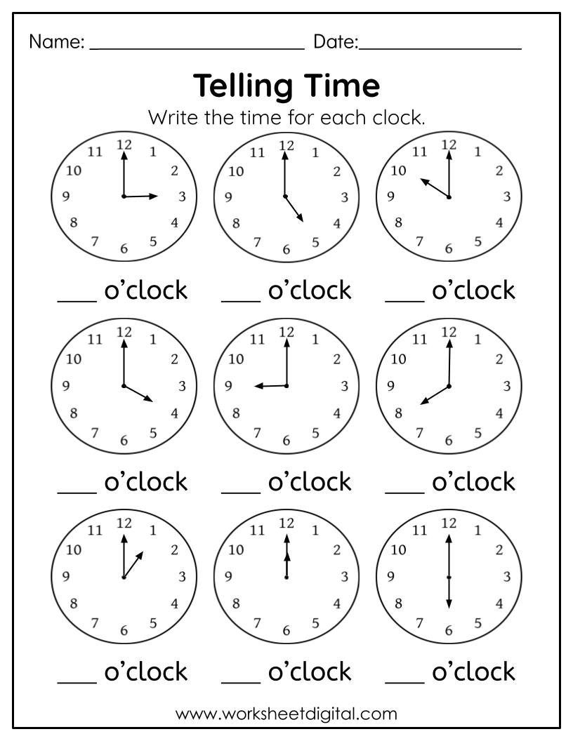 Telling Time Worksheet Digital Analog Clock Practice PDF Etsy Telling Time Worksheets