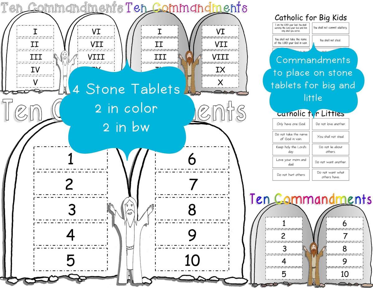 Ten Commandments Cut Paste Worksheets For Kids Catholic Classful Ten Commandments Cut Paste Worksheets For Kids Catholic Classful