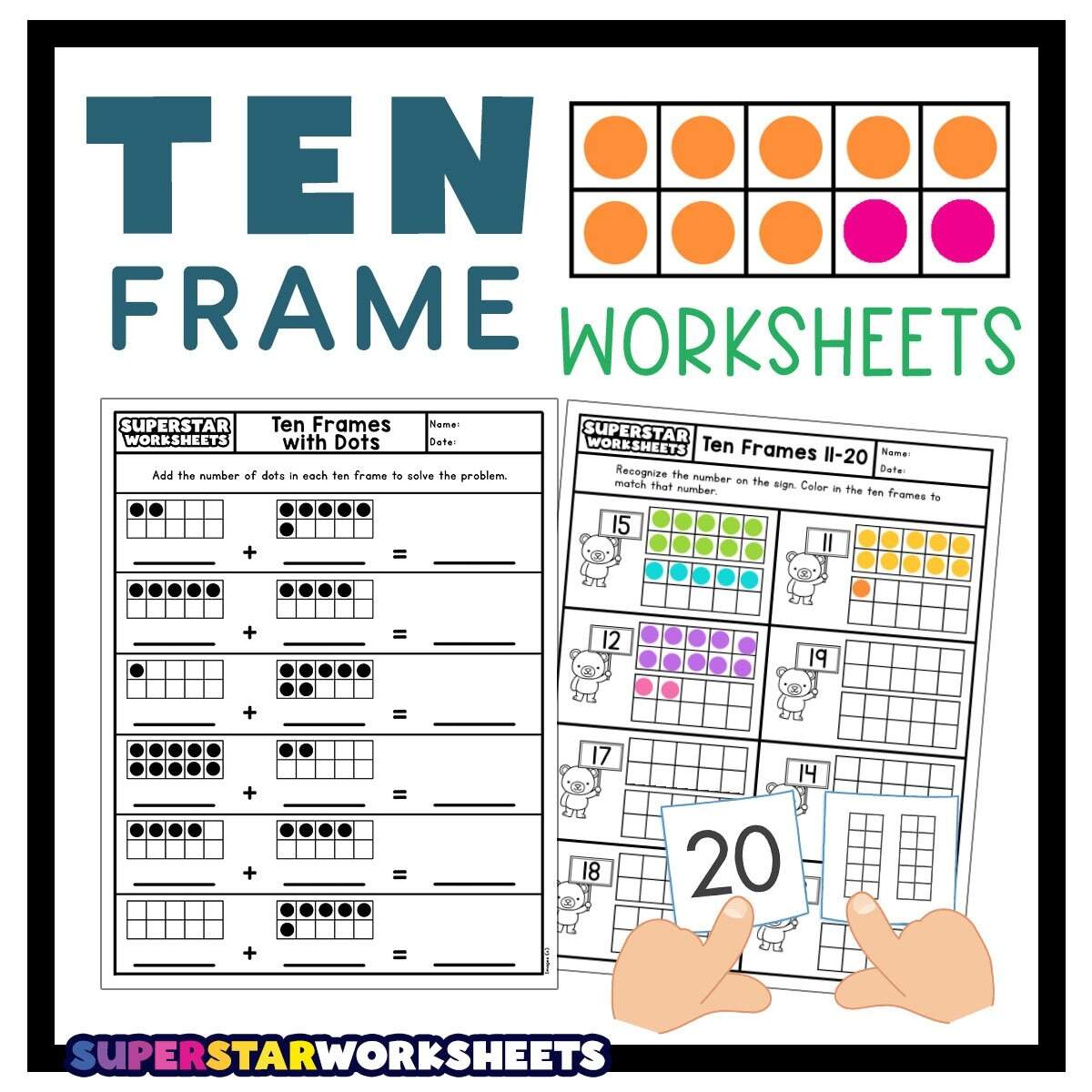 Ten Frame Worksheets Superstar Worksheets Ten Frame Printables Paper Trail Design