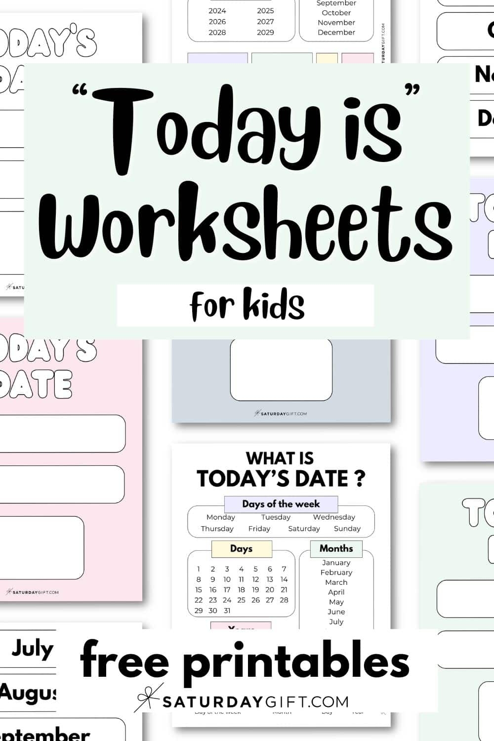 Today Is Worksheets Cute Free Today S Date Printables