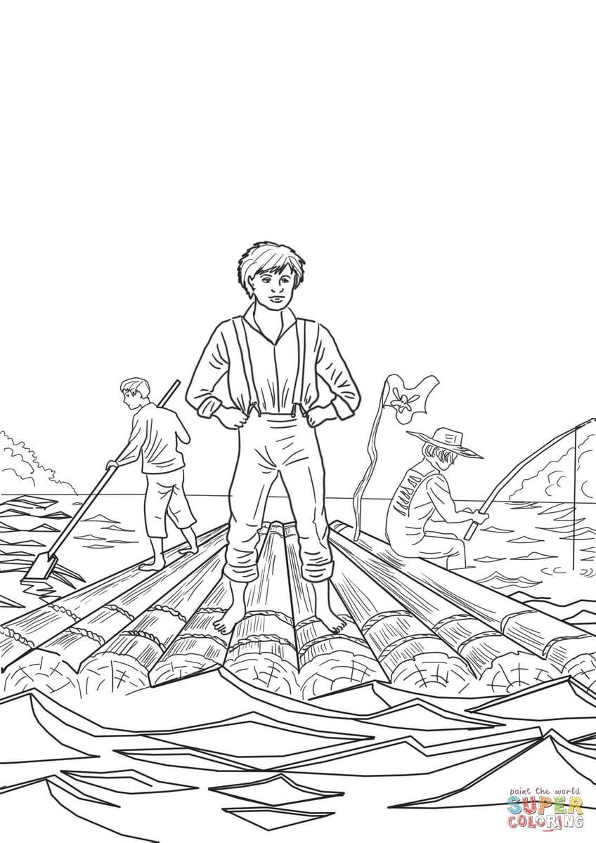 Tom Sawyer And Huckleberry Finn 6 Free Printable Coloring Pages