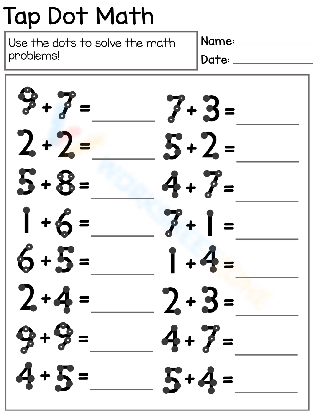 Touch Math Worksheets Fun Creative Touch Math Worksheets Worksheets Library