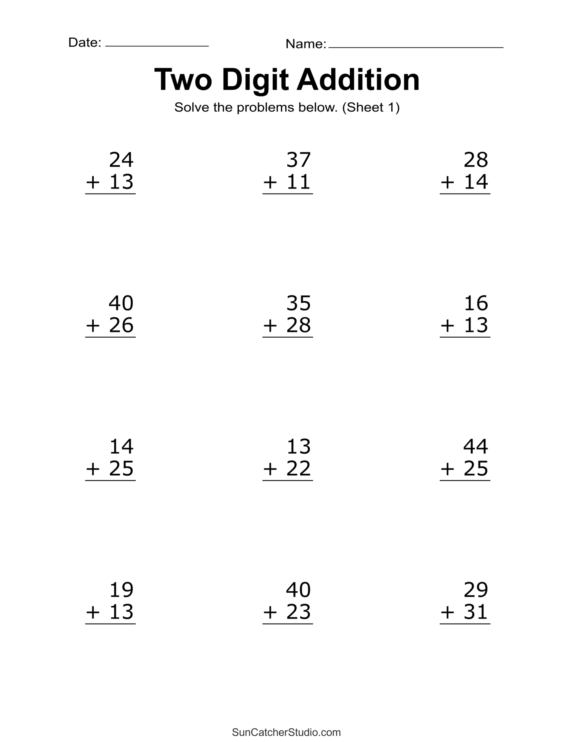 Addition Worksheets K12 Math Worksheets