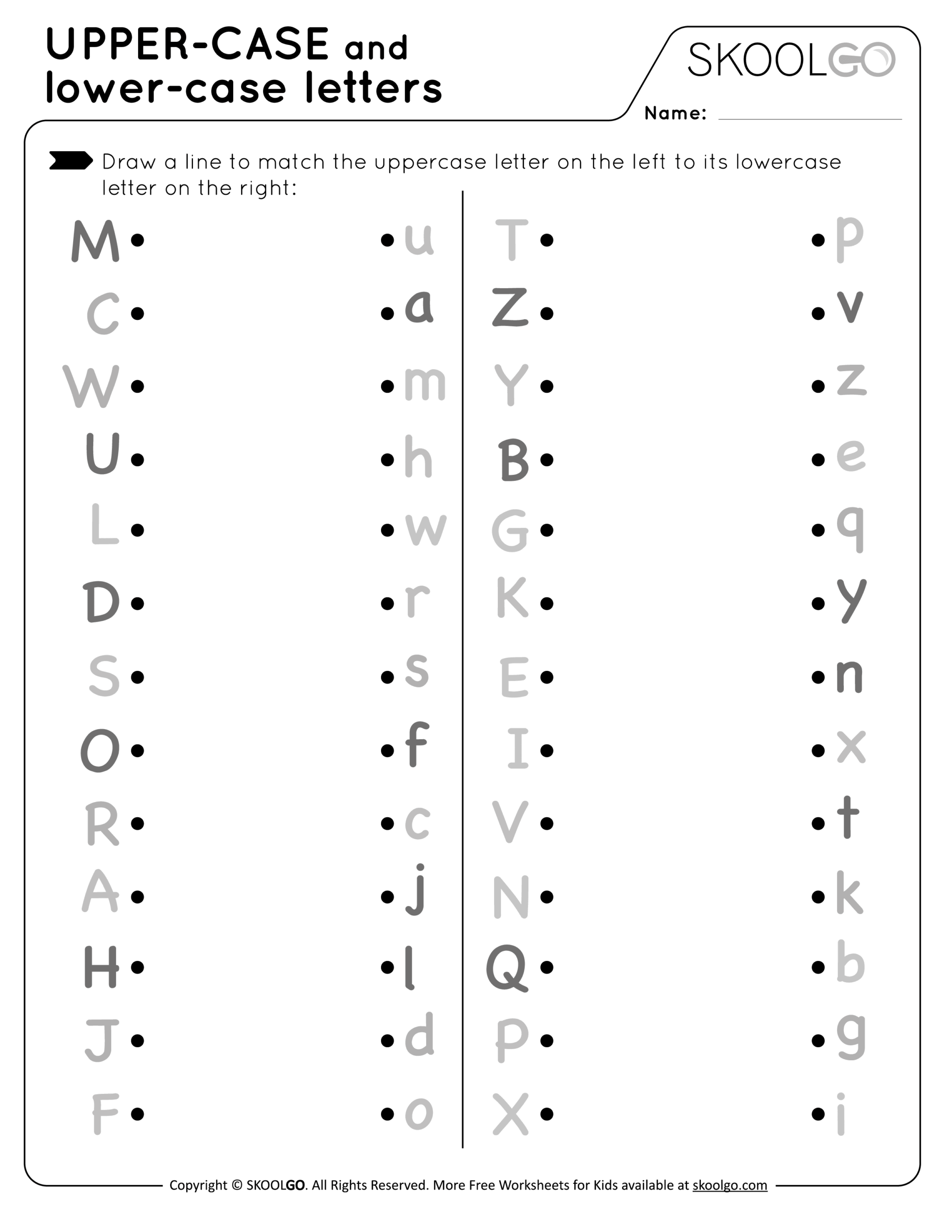 Upper Case And Lower Case Letters Free Worksheet For Kids Letter Tracing Worksheets Superstar Worksheets