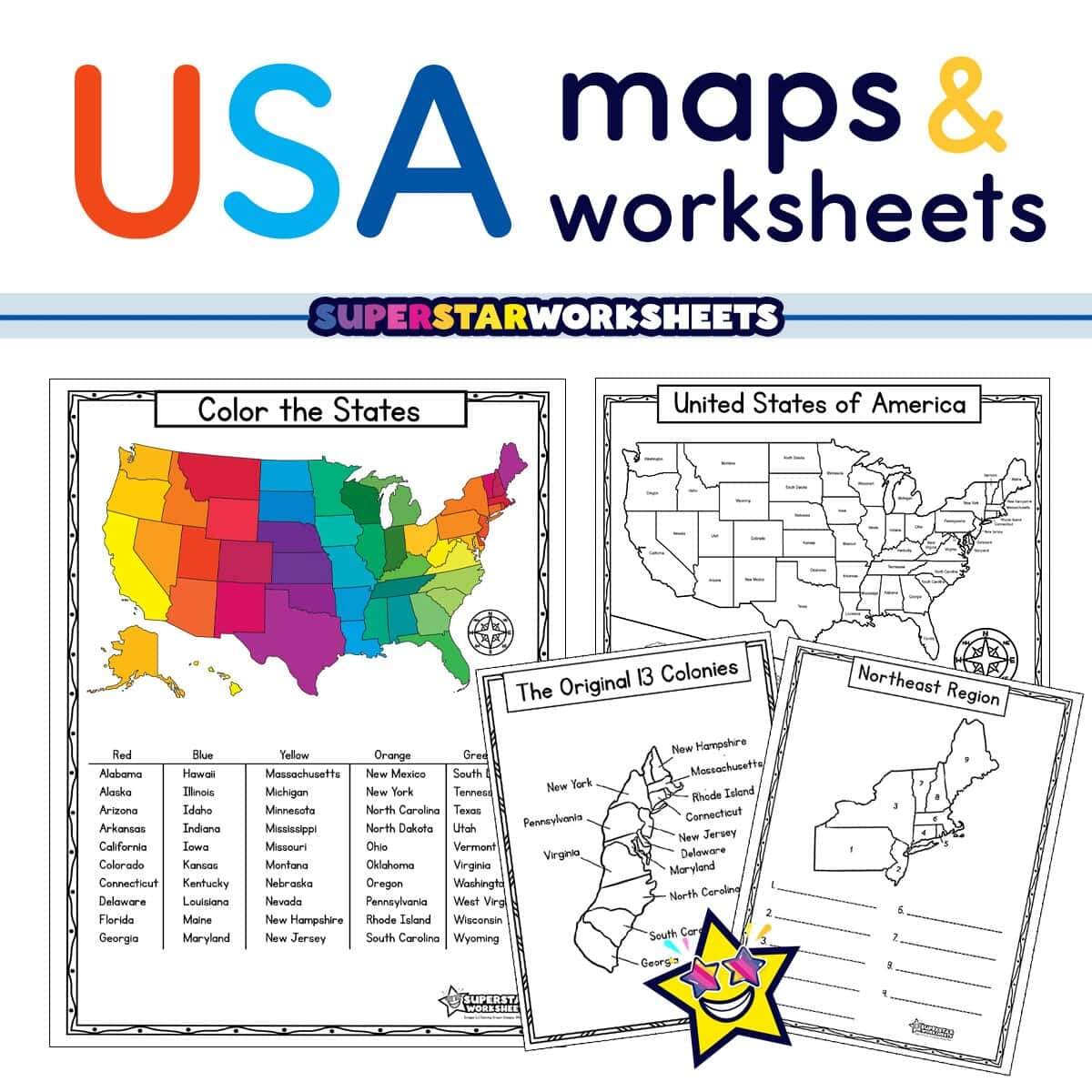 Map Skills Worksheets Free Printable Bundle