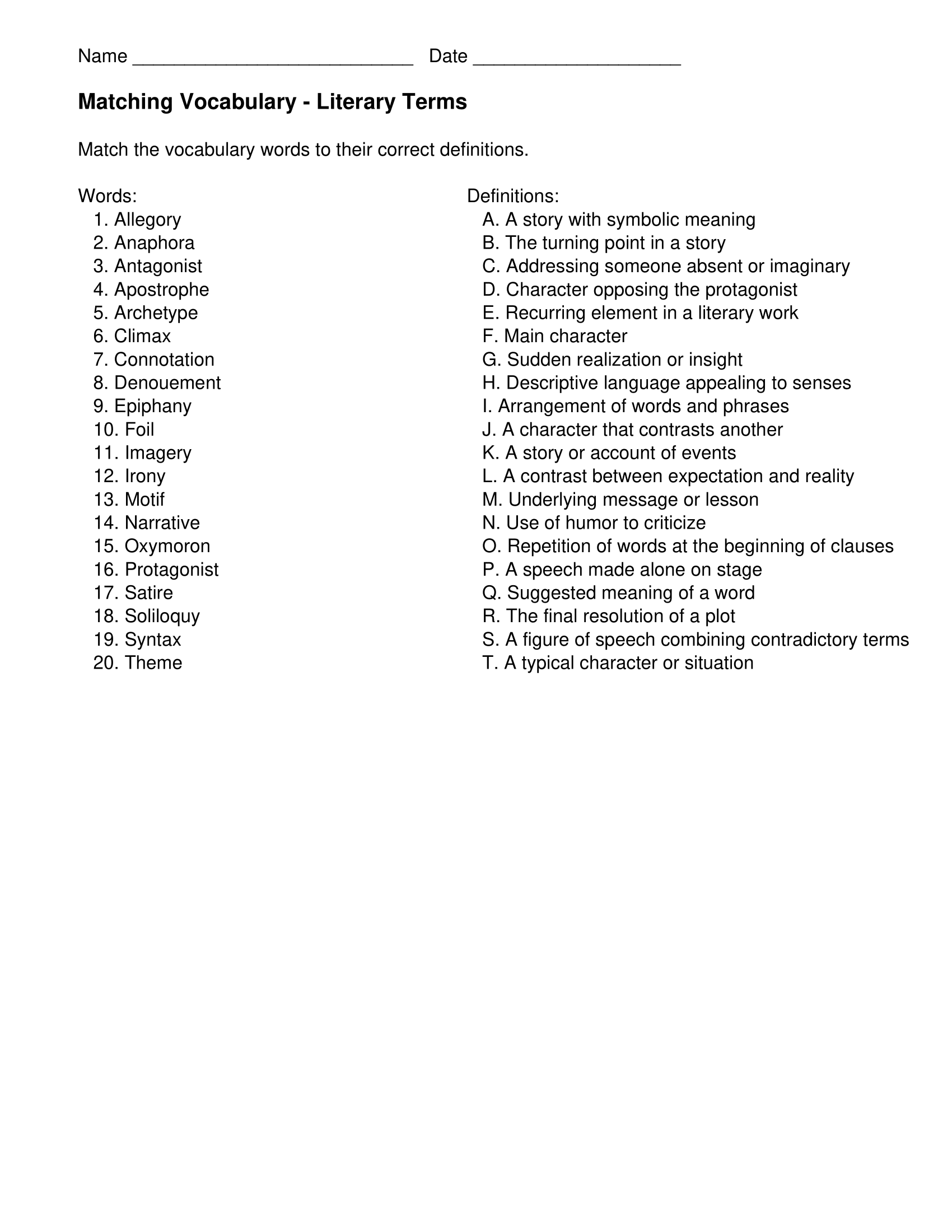 Vocabulary Worksheets Ninth Grade Vocabulary Worksheets