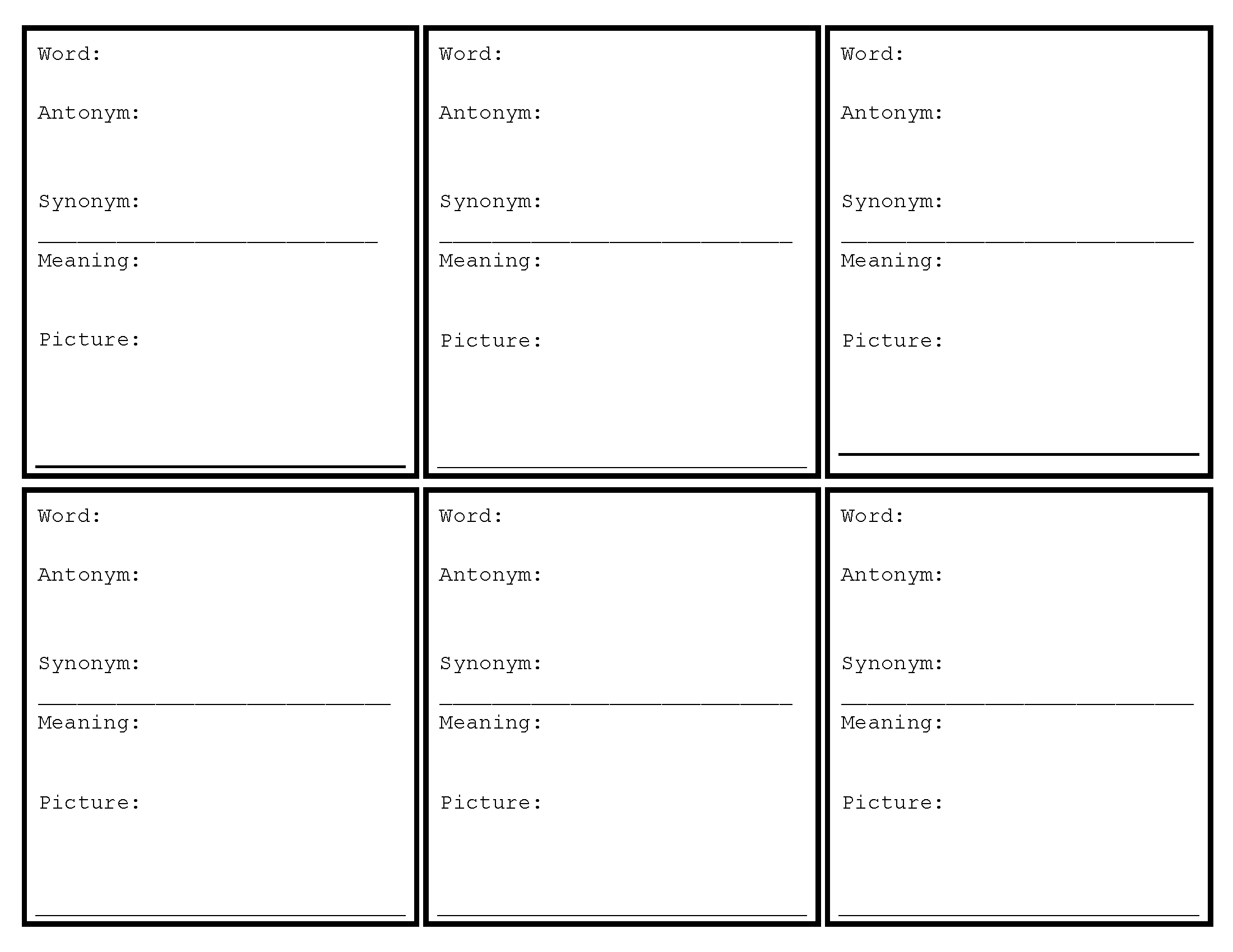 Vocabulary Worksheets Vocabulary Cards Worksheet