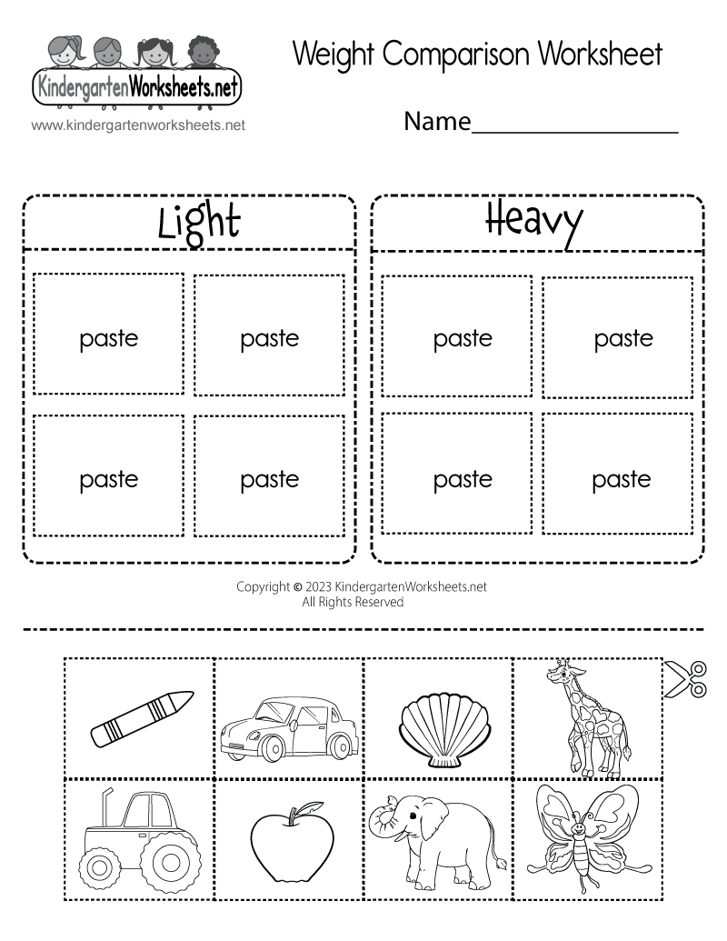 Weight Comparison Worksheet Free Printable Digital PDF Weight Comparison Worksheet Free Printable Digital PDF