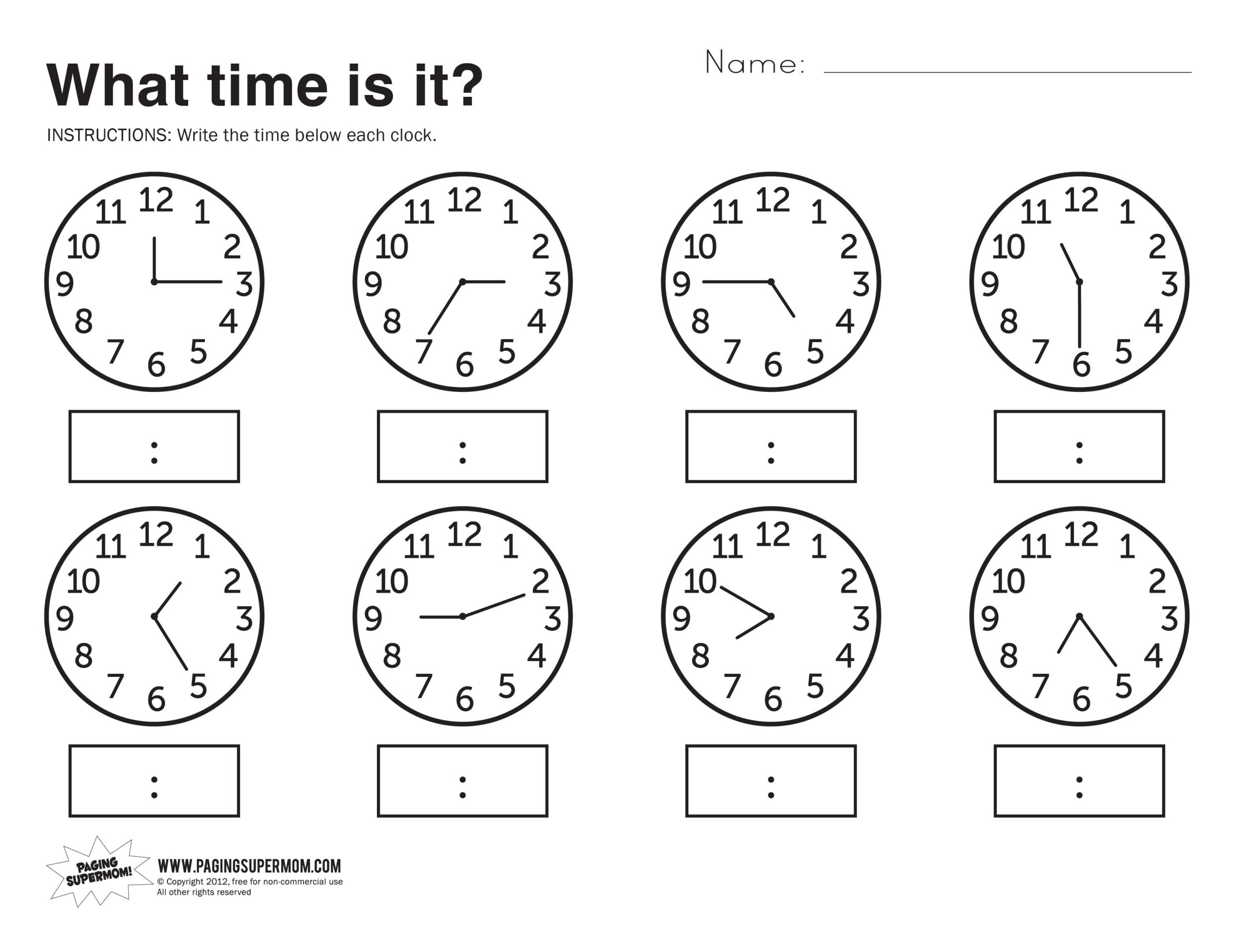 What Time Is It Printable Worksheet CubeForTeachers Cube For Teachers