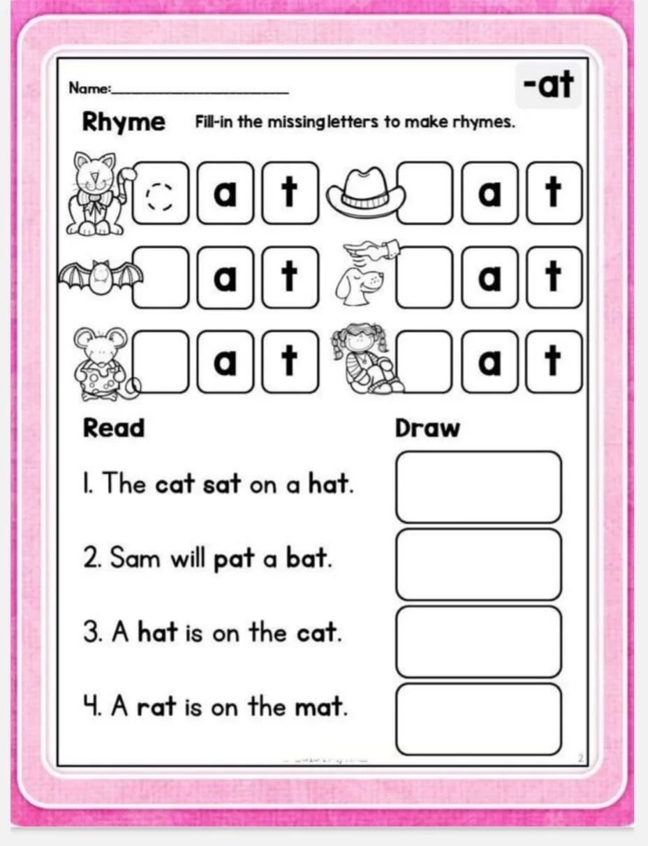 Word Family Worksheets Activity School For Kids FREE Printable At Word Family Worksheets Worksheets Library