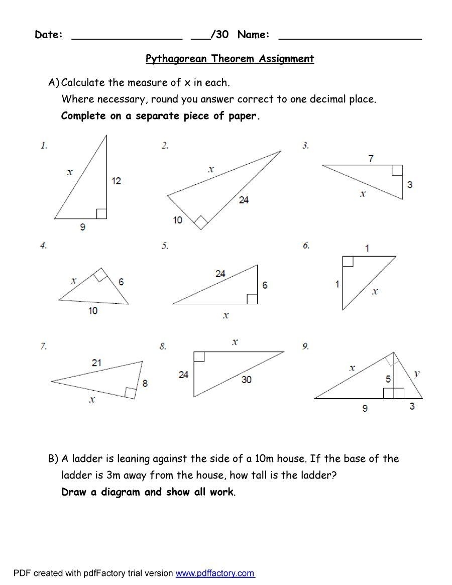 Worksheet Pythagorean Theorem And Its Converse Geometry Printable Worksheets Library Worksheet Pythagorean Theorem And Its Converse Geometry Printable Worksheets Library